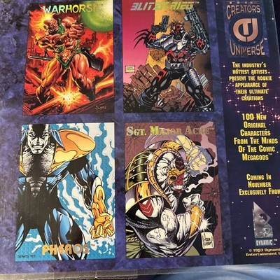 1993 Vintage CREATORS UNIVERSE UNCUT PROMO CARDS UNCUT SHEET!
