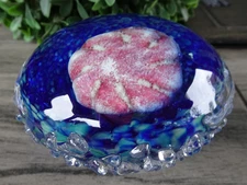 Large Peter Patterson Studio Art Glass Sea Anemone Urchin Textured Paperweight
