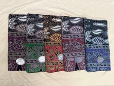 Lot of 5 Authentic Terengganu Batik Sarongs – Style Colorful Floral Pattern BT-C