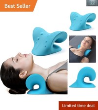 Blue Cervical Neck Stretcher for Pain Relief and Recovery - Ergonomic Design