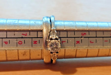 Platinum & Natural Diamond Engagement Ring & Plain Platinum Band. 8.8g, Size M