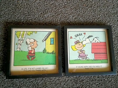Hallmark　スヌーピー＆サリーブラウン　ヴィンテージ アートフレーム Hallmark Peanuts Charlie Brown Snoopy Sally Rare Framed Art