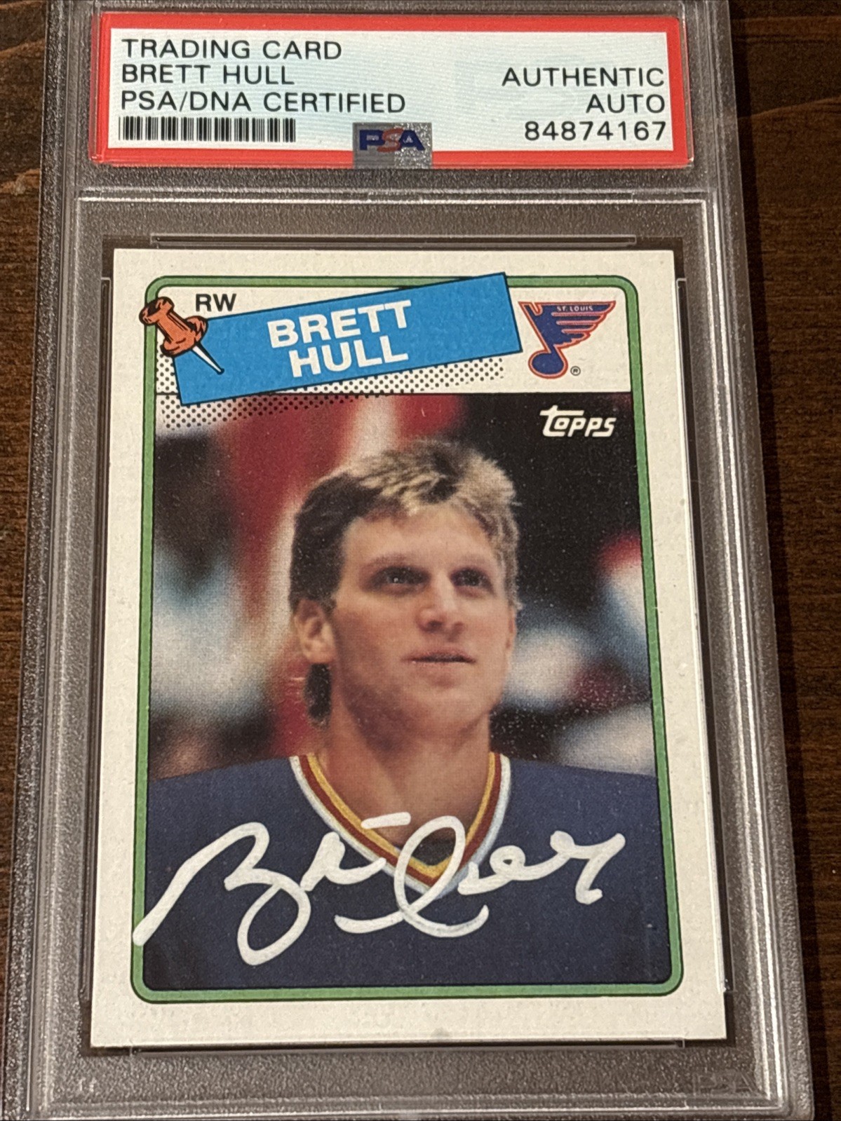 1988 Topps Brett Hull #66 RC Rookie Signed Auto PSA/DNA Authenticated