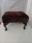 Chocolate Brown Cord Velvet Footstool Foot Rest