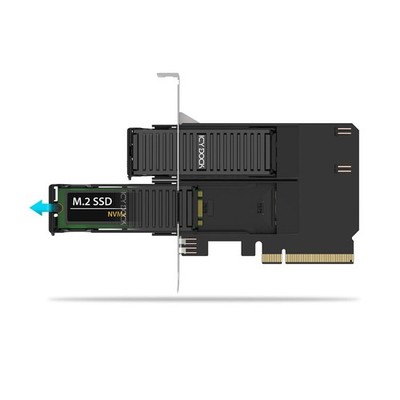 Icy Dock MB312M4PB Removable Dual M.2 NVMe To PCIe X8 Mobile Rack PCIe 4.0