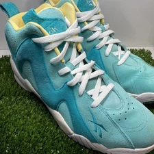 Reebok Kamikaze Mens Size 12 Mid II 2 Easter Teal Suede Sneakers 2014 RARE