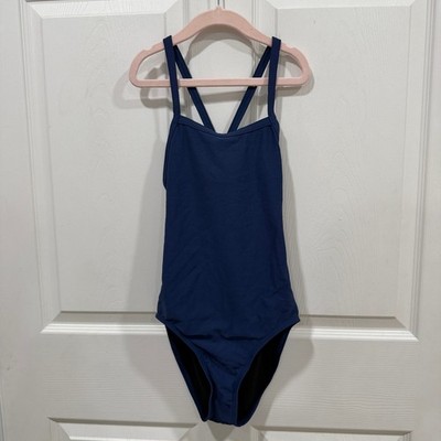 FINIS Training Swimwear Navy Blue Solid Female One Piece Swimsuit Size 26