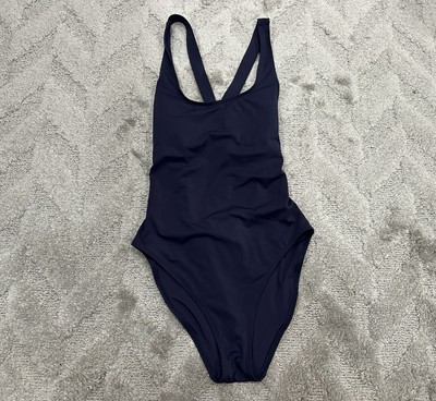 Andie The Tulum Navy One Piece Swim Large L USED NO HYGIENIC LINER