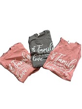 FamilyT-Shirts Set Of 3 Cute Saying 2 Pink XL , One Grey 2XL