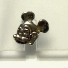 MICKEY MOUSE Sterling Earring .925 original card vtg 1980's DISNEY PRODUCTIONS
