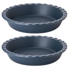 Fun Elements Ceramic Pie Pan, 9 Inch Pie Dish for Baking, Ruffled Pie Plate, ...