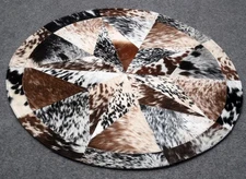 Cowhide Round Patchwork Carpet Handmade Cowhide Carpet  Home Décor Carpet 773