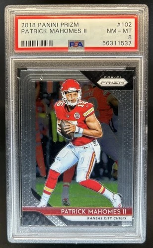 2018 Panini Prizm Patrick Mahomes II #102 Chiefs PSA 8
