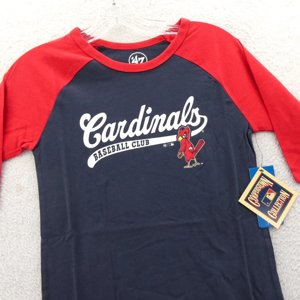St Louis Cardinals Shirt Boys Medium Blue '47 Brand 3/4 Sleeve Kids Youth New - Image 4 of 4