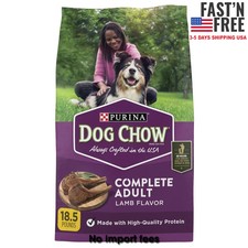 Purina Dog Chow Complete Dry Dog Food for Adult Dogs High Protein, Lamb, 18.5 lb