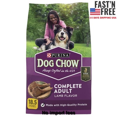 Purina Dog Chow Complete Dry Dog Food for Adult Dogs High Protein, Lamb, 18.5 lb