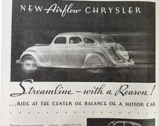 Chrysler Airflow Eight Vintage 1934 Car Ad Magazine Print Advertisement