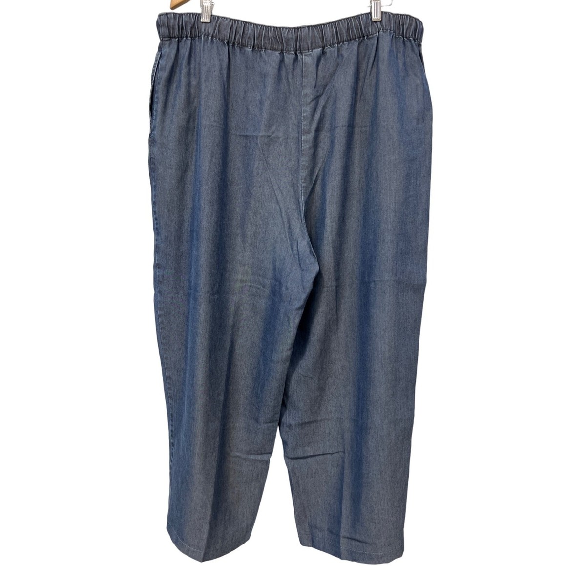 French Laundry Pull-On Chambray Pants Womens 1X Elastic Waist