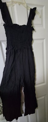 New - Mint Julep Boutique - Black Wide Strap Jumper - Pockets - Small