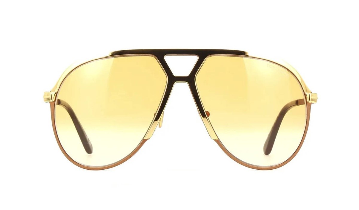 Tom Ford XAVIER FT 1060 Shiny Gold/Brown Shaded (30F