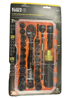 Klein 65400KNECT KNECT Essential Pass Through Impact Socket, SAE/Met, 28 pc Set