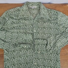 Vintage Oleg Cassini 70's Green Pattern "DIsco" Shirt Small
