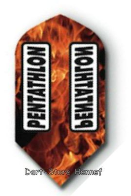6 Dart Flights New Pentathlon SLIM ''FLAME''