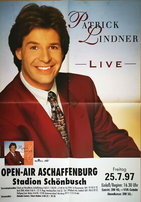 PATRICK LINDNER 1997 ASCHAFFENBURG - orig. Concert Poster - Plakat - A1 F/U 1216