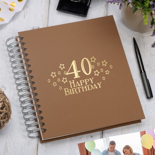 Large 40th Birthday Photo Album Memory Keepsake Gift With Stars - Picture 3 of 17