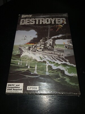 EPYX Destroyer IBM PC 3.5'' Floppy Vintage Game Damaged Big Box Sealed