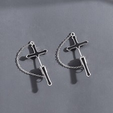 Cross Stud Earrings for Men Women,Streetwear Punk Hip Hop Unisex Earrings