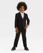 Cat  Jack Toddler Boys 2 Button Blazer / Pant Suit Black 18M 18 Months R5K