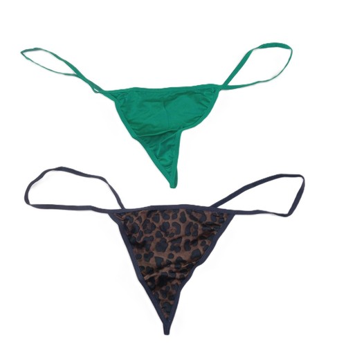 Frederick's Of Hollywood Women's G String Panties 2 Pack Size 2X Leopard Green