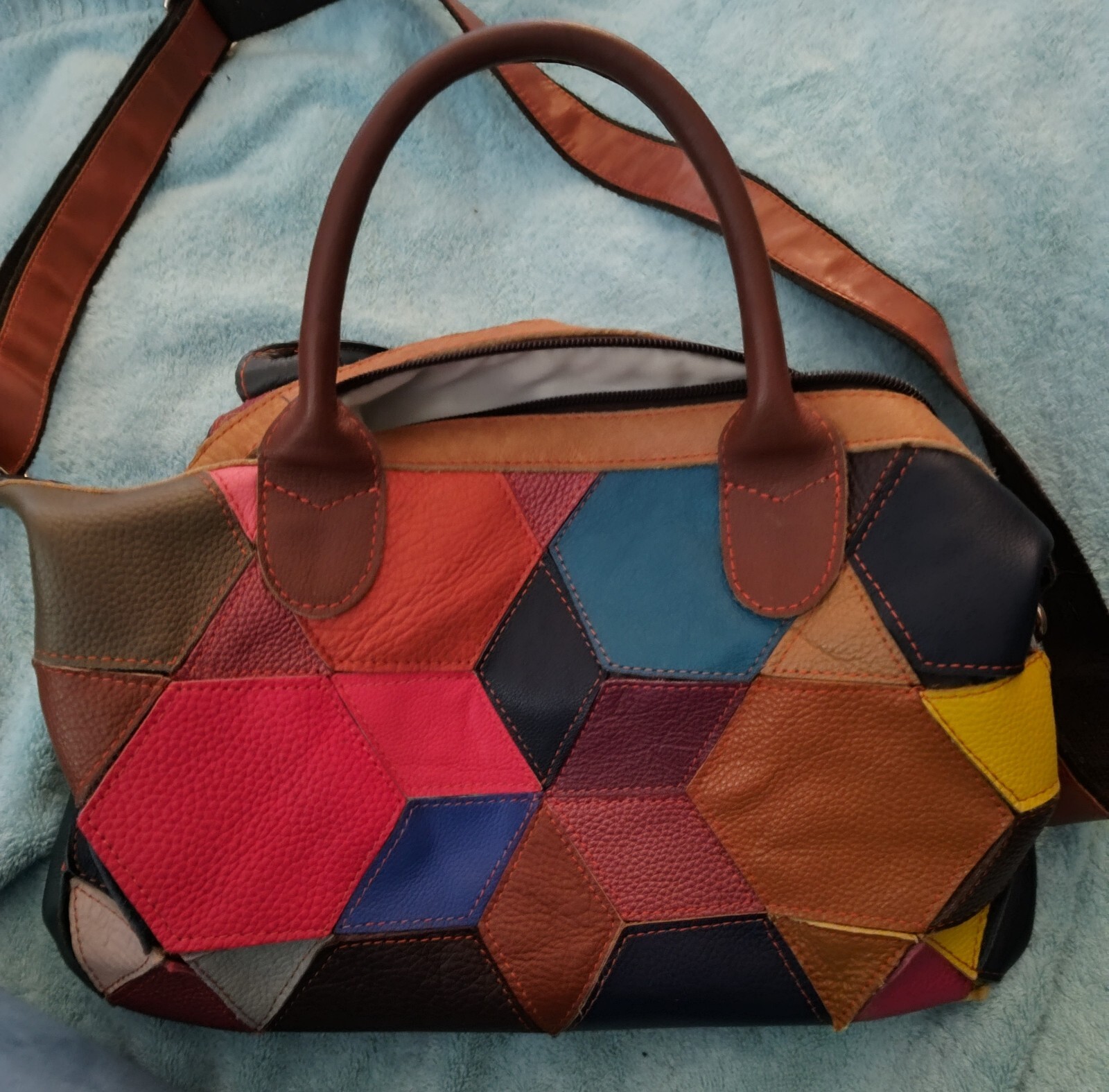 Chaos multicolor leather patchwork large purse - image 1