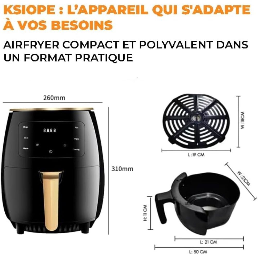 Friggitrice ad Aria Digitale 8 lt 2400 Watt - 4