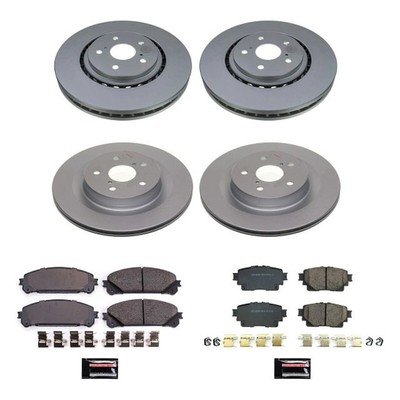 CRK8736 Powerstop 4-Wheel Set Brake Disc and Pad Kits Front & Rear for Sienna