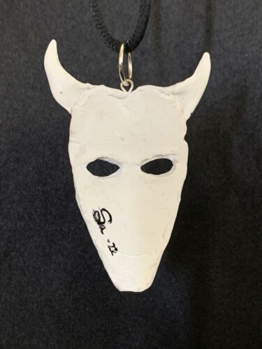 The Black Phone Necklace The Grabber Mask Horror Movie Halloween Cosplay Ooak - Picture 2 of 4