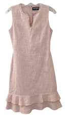 Karl Lagerfield Womens Shift Dress Tweed Tonal Classic Sleeveless Pink size 2