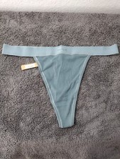 SKIMS Women's Cotton Blend Stretch Jersey Rib Thong Kyanite Size 2X PN-STT-0040