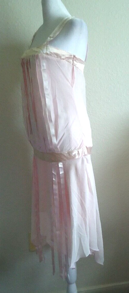 Vintage 20s Jessica M Clintock USA Women's Soft Pink Dress Size-6 #O - Image 4 of 4