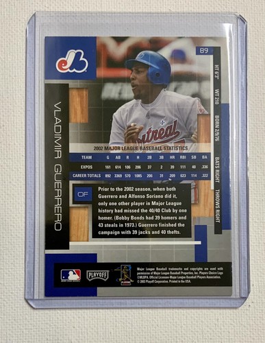 Vladimir Guerrero #27 Montreal Expos 2003 Playoff Absolute Memorabilia MLB #89 - Picture 2 of 2