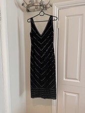 Press & Bastyan Black Sequined Cocktail Dress UK Size 8