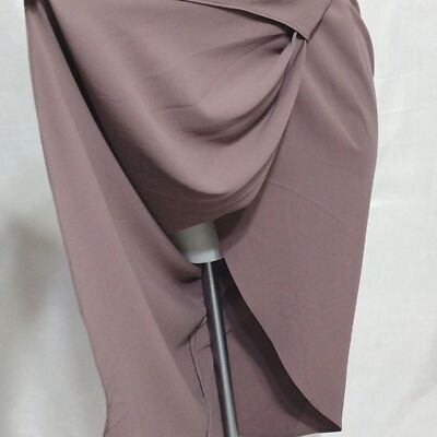 knee length dresses for ladies Eggplant Plunging Neckline Ruched Midi Dress main image 1