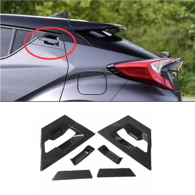 Carbon Fiber Style Rear Door Handle Cover Trim For Toyota CHR CHR 2016
