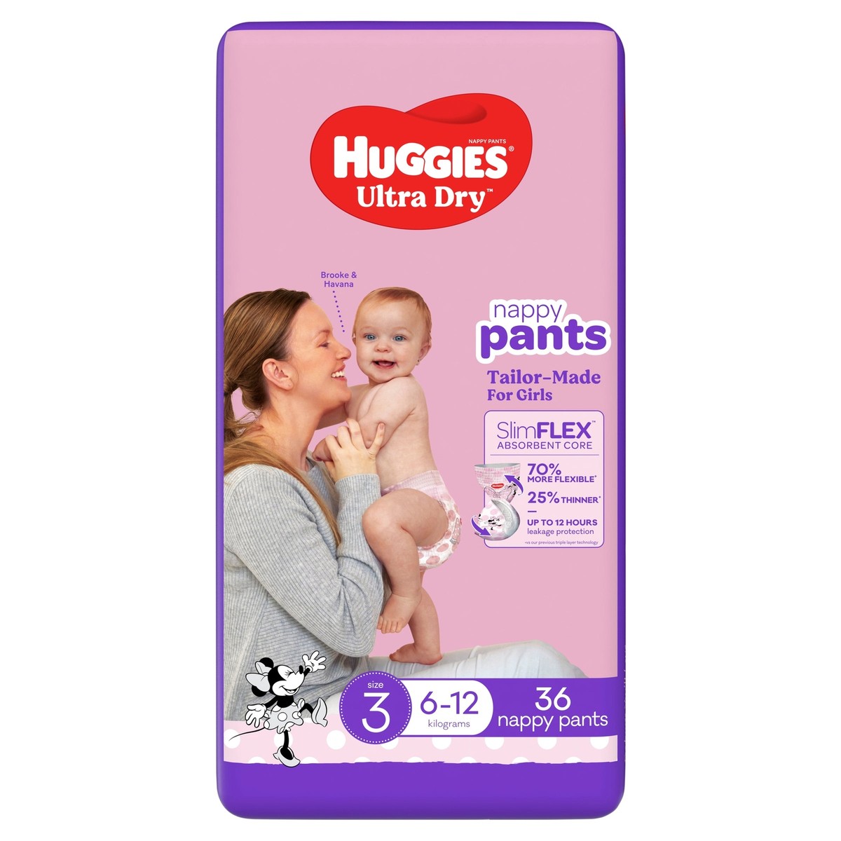 Huggies Ultra Dry Nappy Pants Girl Size (6-12kg) 36 Pack