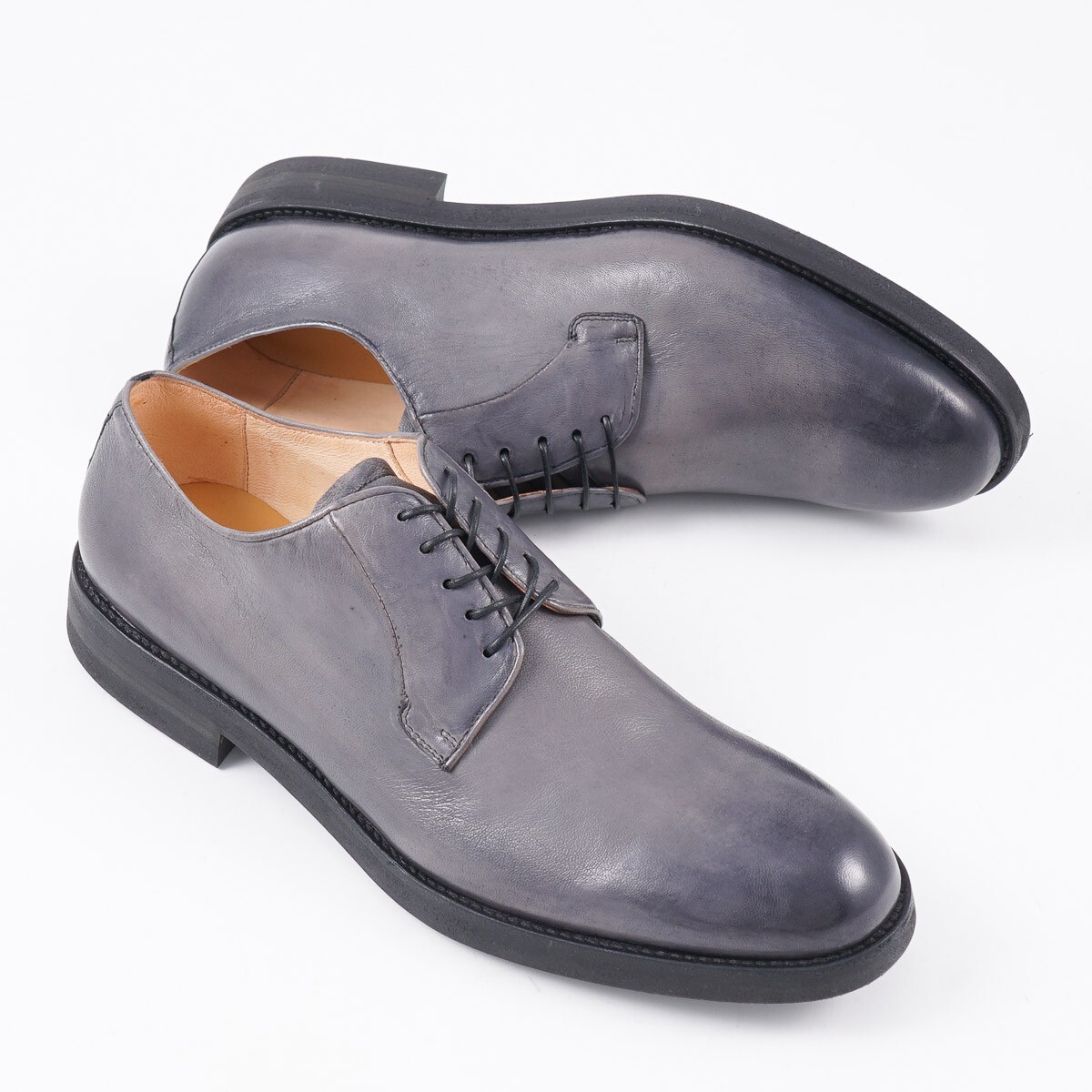 Campanile Antiqued Gray Smooth Calf Leather Derby US 11 (Eu 