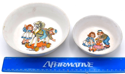 Raggedy Ann And Andy Vintage 1969 Set Oneida Plastic Child Bowls