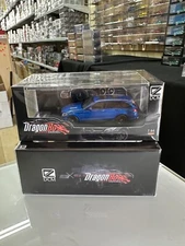 MERCEDES BENZ C63S AMG S205 BLUE BLACK WHEELS 1/64 DIECAST CAR BY DCM D.BO