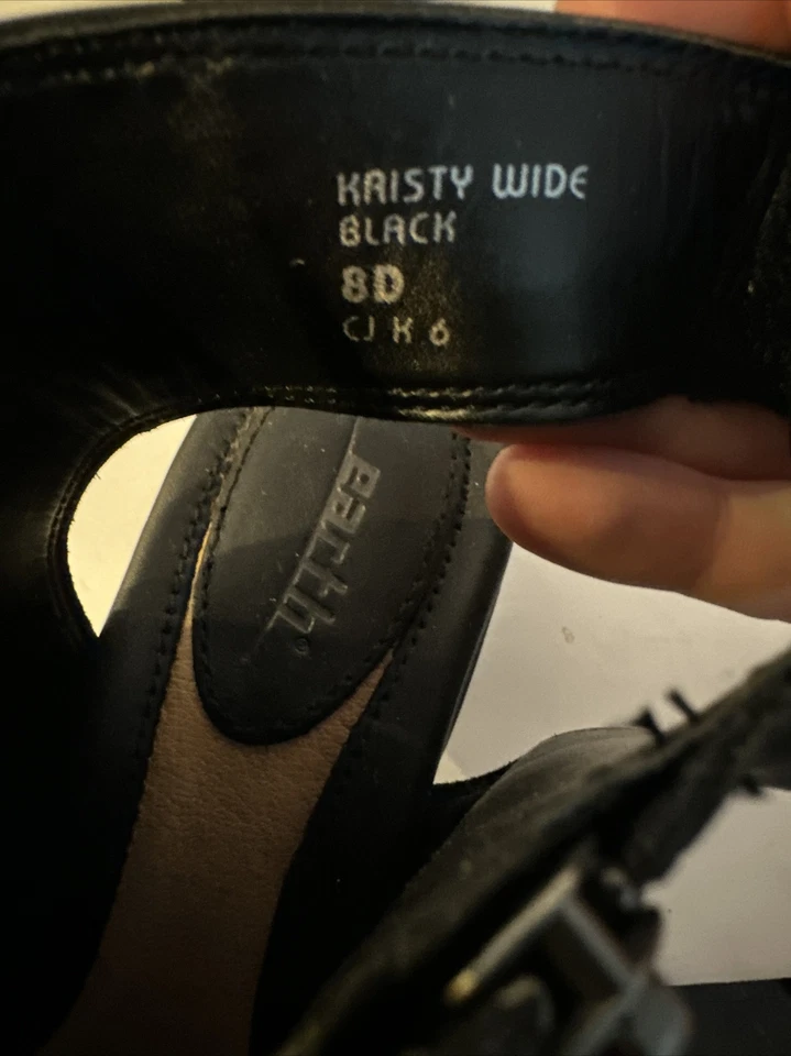 Zapato sandalia EARTH talla 8 cuero negro punta abierta con cordones para mujer Lk Nu CC-7 Foto 3 de 4