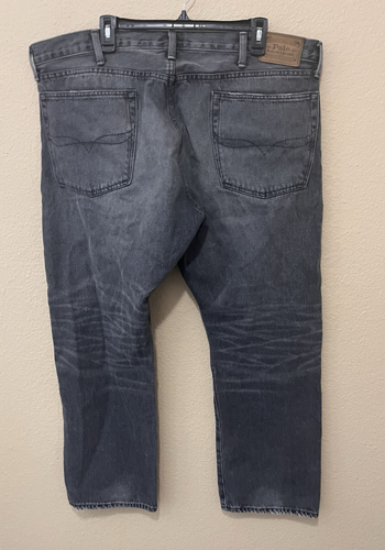 Polo Ralph Lauren Mens Jeans 40x30 Black Gray Hampton Straight Leg 100% cotton - Picture 11 of 14